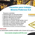 Vacantes para trabajar en Compañia Minera Poderosa S.A. 248 Plazas