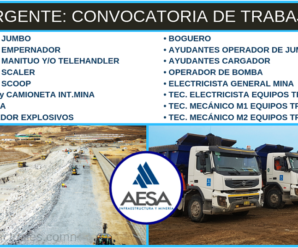 Nuevas Vacantes para trabajar en AESA Infraestructura y Minería