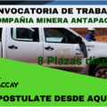 Oportunidad de empleo Vacantes para trabajar en Compañía Minera Antapaccay 6 Plazas
