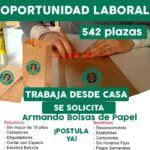 STARBUCKS REQUIERE URGENTE PERSONAL PARA ARMAR BOLSAS DE DESPACHO ECOLOGICAS DESDE CASA PLAZAS LIMITADAS