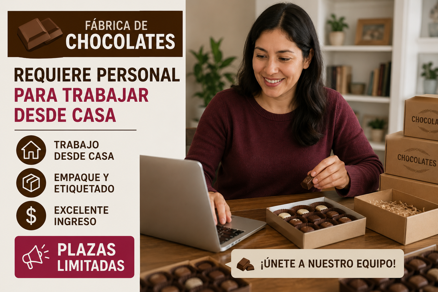 Fabrica de chocolates requiere personal para trabajar desde casa