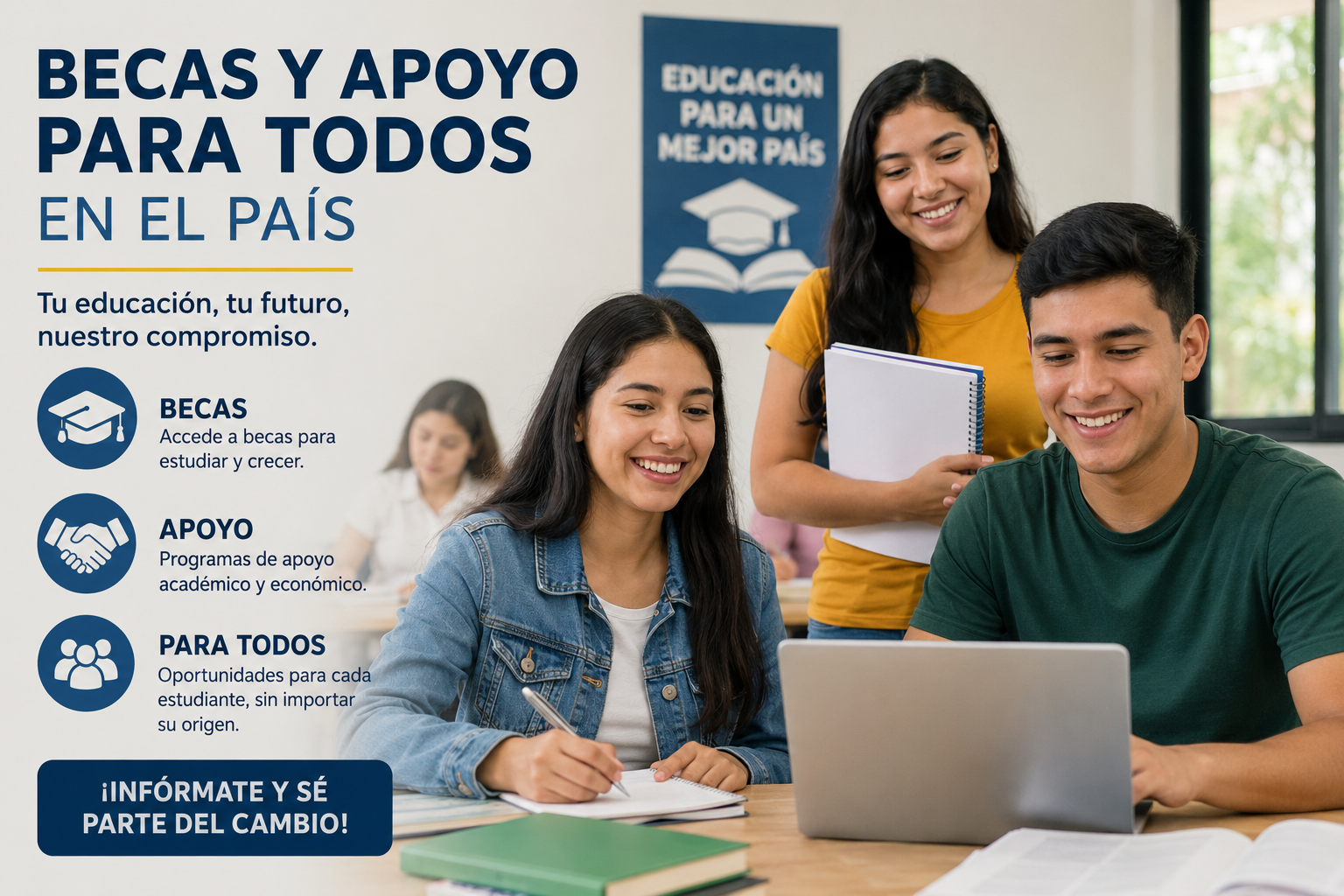 Becas y apoyo para todos en el pais